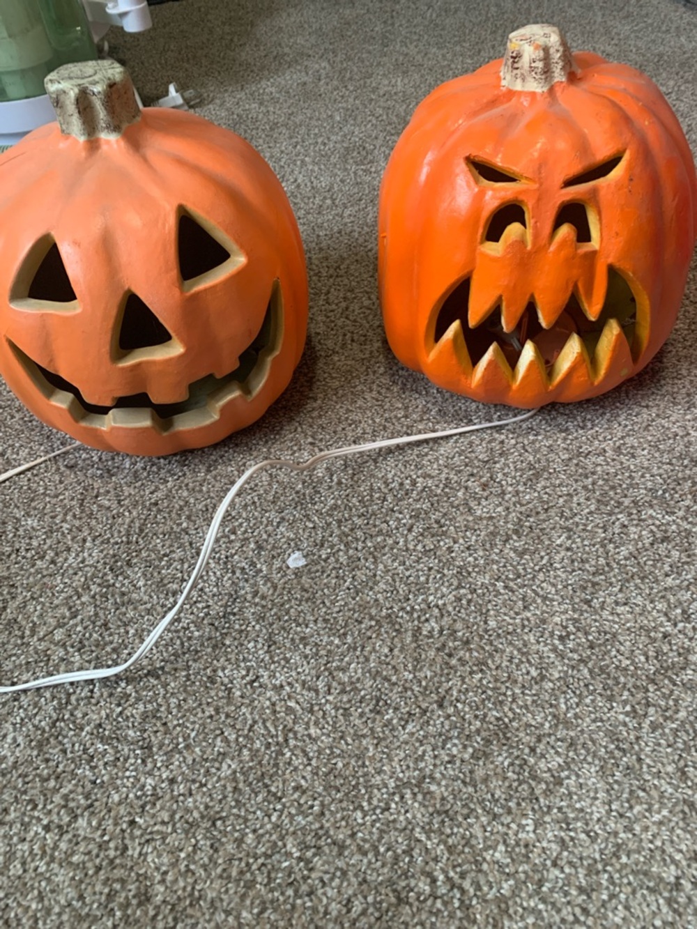 2 light up pumpkins